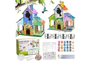 COL-PARY DIY Comederos para pájaros,Bird Feeders kit de manualidades para casa de pájaros para niños, casa de pájaros de madera, comederos para pájaros salvajes para niños y niñas, edades 3-5 4-8 8-12
