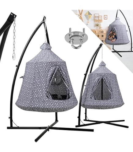 Clevich Hängehöhle Mit Gestell - Hängesessel Mit LED Für Indoor & Outdoor