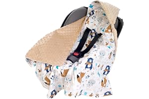 Medi Partners Coperta neonato ovetto Sacco per Passeggino - 100% Cotone universale Blanket 85x85cm fodera protettiva Morbida e Accogliente Passeggini Marsupio (Boho con beige Minky)