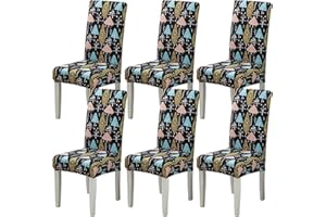 HZDHCLH Chair Covers Set of 4/6 Stretch Modern Chair Slipcovers for Dining Room Kitchen Wedding Party Washable Chair Protector(6pcs,Cartoon Tree)