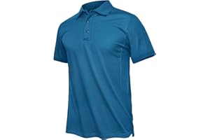 TACVASEN Men's Breathable Golf Polo Shirt Quick Dry Short Sleeve Casual Work Polo T-Shirt