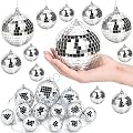 12 Pièces Boule à Facette Kit, Boule Disco avec Corde 10cm 8cm 6cm 5cm | Deco Disco Brillant Réutilisable, Disco Ball pour la Décoration de la Maison, Boules de Noël, Boule a Facette Deco a Poser