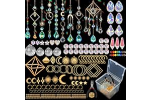 Acidea DIY Sun Catchers, 400 pcs Suncatchers Making Supplies Kit for Adults, Crystals Crafts Prism Hanging Decorative Rainbow Maker for Windows Indoor Outdoor Christmas Birthday Home Decor