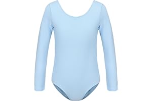 HIPPOSEUS Ragazze Body da Danza con Maniche Lunghe Classico Body Ginnastica Bambina Ballet Leotards,AM0019