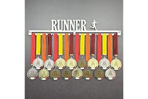 MEDALdisplay Runner - Medagliere da Parete - Porta medaglie Running, Maratona, Corsa - Sport Medal Hanger - Display Rack - Acciaio Inox 100% Made in Italy by