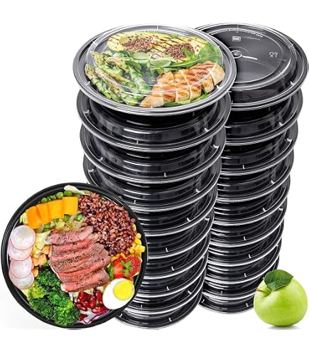 Vinsani Meal Prep Container - BPA-frei, Mikrowellen- & Spülmaschinenfest, 10/20/30 Pack