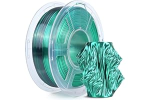 SUNLU Silk Dual Color PLA Plus Filament, Shiny PLA+ Filament 1.75mm, Shiny Silk Texture, 360° Spin Unveils Varied Colors, 1KG Spool(2.2lbs), Silk Dual-Color Black Green