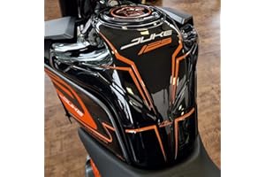 Resin Bike naklejki motocyklowe kompatybilne z modelami KTM 125 Duke 2021-2022, srebrne Ochrona zbiornika przed uderzeniami i zarysowaniami. Naklejka 3D z żywicy na zbiornik motocykla