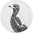 Maxwell & Williams Marini Ferlazzo Birds Decorative Side Plate with Australian Magpie Design, Gift Boxed, Fine China, White, 20 cm