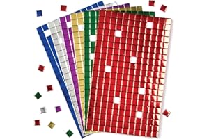 Baker Ross Carrés de mosaïques en mousse autocollante métallisée (Lot de 1 440) - Matériel créatif pour enfants et adultes