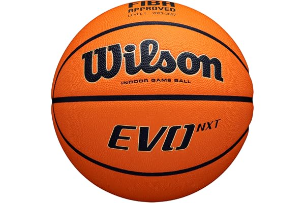 Wilson Basketball EVO NXT FIBA Game Ball, blandläder, perfekt för hallar, storlek 7, brun, WTB0965XB