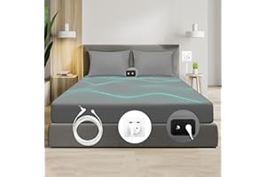 ‎RIQINXIN RIQINXIN Leitfähiges Erdungsspannbettlaken mit 4,6 m Erdungskabel 99X203cm Erdungsspannbettlaken für besseren Schlaf reduziert Stress 5% Silberfäden Anteil und 95% Baumwolle Grau