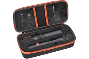 LZSIG Étui de Microphone sans Fil Compatible avec Le système de Microphone sans Fil JBL Wireless Two, Mousse prédécoupée pour Double Microphone Portable Partybox, Sac de Voyage pour récepteur, Piles et