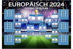 GLQSLQ EM Spielplan Poster für Euro Dekoration 2024, EM 2024 Deko, 70x100cm Europameisterschaft 2024 Spielplan, EM Spielplan 2024 Poster, EM Fussball Ergebnisse der Spiele Planer, Geschenke für Fußballfans