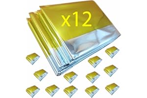 FRANYMAR ® [12] Couverture de Survie Isothermique Or/Argent (210x160cm) - pour Randonnée, Camping, Excursion, Chasse, Peche - Couverture de Secours, Resistante, Impermeable