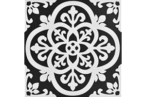 FLOORPOPS WallPops FP2475 gotyckie płytki podłogowe typu Peel & Stick, czarne, zestaw 10 sztuk, 30,5 x 30,5 cm