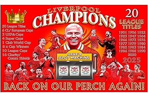 BEYOND HAPPY Liverpool 2025 League Champions Flag, Reds Football League Champs Banner, 2025 English Football League Champions 5X3 Flag