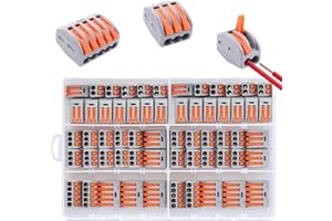 ZCIZIU 60 Pezzi Compact Connettore con Leva di Comando, 3 Tipi di Morsettiera Elettrici imballati separatamente, 20 Morsetti a 2 Vie, 30 Morsetti a 3 Vie, 10 Morsetti a 5 Vie
