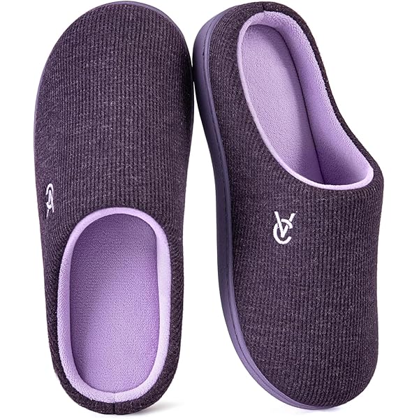 VeraCosy Heren tweekleurige traagschuim pantoffels grijs, 9,5 UK, Donker Grijs Blauw, 42 EU