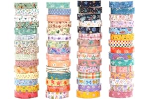 Songdao 60 rollos Washi Tape Set, Artes Cinta Adhesivo Decorativo Patrones básicos Masking Tapes para Artes, Bullet Journal, Scrapbooking, Bricolaje (kimono de otoño)