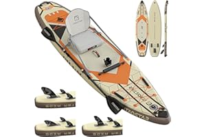 ‎ITAOSTAR City Park Extrabreites Paddleboard mit Sitz, One-Stop Premium SUP-Board-Ausrüstung, maßgeschneiderte 5 Flossen, stabile aufblasbare Stand Up Paddleboards für Jugendliche/Erwachsene aller Niveaus