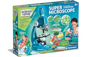 Clementoni- Super Microscope Set: Scientific Experiments Kit for Kids, Magnify Up to 1200x! (8+ Years)