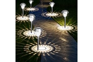 ZEWETO Solarlampen für Außen Garten, 4 Stuck LED Solarleuchten Garten IP65 Winterfest Solar Wegeleuchte 10 Stunden Lang Anhaltendes Solar Edelstahl Dekorative Licht für Außen, RasenLandschaft
