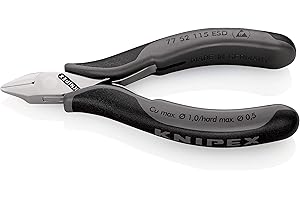 KNIPEX Elektronik-Seitenschneider ESD mit durchgestecktem Gelenk mit Mehrkomponenten-Hüllen 115 mm, 77 52 115 ESD