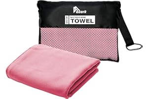 azark Microfibre Towel – Quick Dry, Lightweight & Super Absorbent – Gym, Travel, Yoga, Camping & Beach – Soft & Durable – Multiple Sizes (Pink, Large)