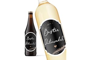 ‎JOLI COON JoliCoon Flaschenetikett Bester Patenonkel Flaschenetikett Patenonkel Geschenk - 12x8,5cm