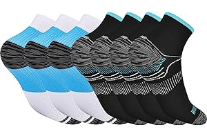 Pnosnesy 6/7 Paar Kompressionssocken für Männer und Frauen Plantarfasziitis Socken Low Cut Sportsocken Sportsocken