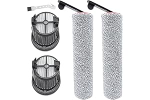 DianSung Brosse à rouleau + filtre d'accessoires pour Dreame H14 AE, H14 Pro, H14, H14 Dual aspirateur sec et humide pièces de rechange, 2 rouleaux de brosse + 2 filtres