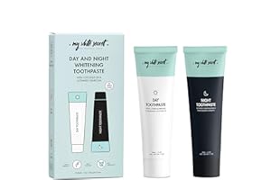 My White Secret Wegańska pasta do zębów na dzień i w nocy | naturalny węglan sodu, pasta do zębów z aromatem mięty pieprzowej i spearminy (65 ml x 2 tubki)