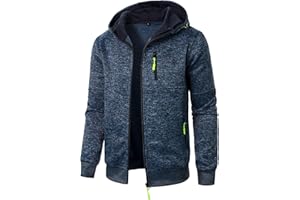 LUNULE Hoodie Herren Einfarbig Langarm Sweatjacke Mit Reißverschluss Casual Sweatshirt Jacke Zip Up Hoodies Männer Leicht Kapuzenjacke Outdoor Sportjacke Kapuzenpullover Warm Freizeitjacke Übergangsjacke
