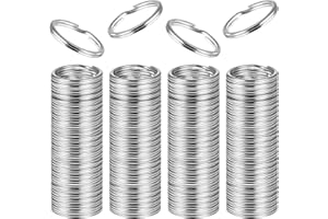 WORAHROE Llaveros, 100 llaveros de acero inoxidable, llaveros de 20 mm, anillos de metal para llaveros, manualidades, coche, casa, accesorios para llaves