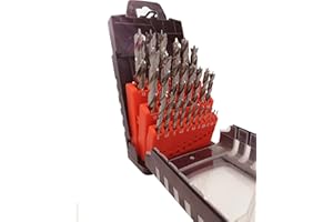 jjw-germany HSS-G 25-tlg Präzisions - Holzbohrer Set - 1-13mm > 0,5mm steigend, für Holz, MDF, Spanplatte, Acryl, Schaft 10mm