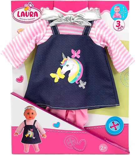 Set De Accesorios Laura Good Night Para Muñecas – Biberón, Cepillo, Pañal Y Saco De Dormir, Apto Para Muñecas De 30 A 38 Cm