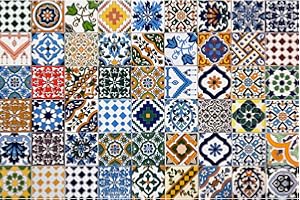 IL MAGHREBINO 54 Mattonelle Premium Selection in Ceramica Smaltata - Rainbow Colors - 10x10 cm spessore 0,6 cm - Mattonelle Tunisine realizzate con Serigrafia Artigianale - Adatte a rivestimento