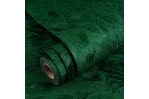 YENHOME Papier Peint Adhésif Mural Vert 40 x 200 cm Papier Peint Vert Film Revêtement Meuble Velours et Décoration Rouleau Adhésif Décoratif Réutilisable Autocollant Meubles