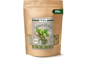 Biojoy EKO Grönpeppar hel, pepparkorn för kvarn, 250 g | Gröna pepparbär från Sri Lanka, torkade, Piper nigrum L., Schinus terebinthifolia L.