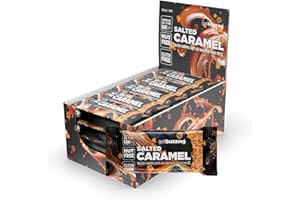 GET BUZZING Getbuzzing Nut Free Oat Flapjack Healthy Snack & Energy Bars - Running,Gym, Cycling - Breakfast Snack - Made in The UK - Salted Caramel Pack of 20 x 62g Bars