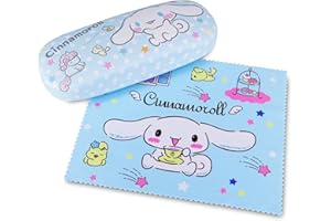 Roffatide Anime Caricatura Rosa Funda protectora para gafas con paño para gafas Funda Protectora Portátil para Gafas de Niños y Niñas