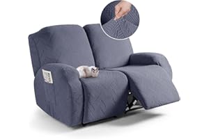 TAOCOCO Recliner Chair Cover, Stretch Sofa Cover 2 Seater With Arm Rest, Couch Cover Soft, Machine Washable Recliner Sofa Protector (Dark Grey, 2 seater)