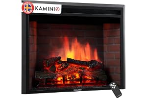KAMINIO Elektrisk kamin LUCA - Elektrisk inbyggnadskamin med värme, 3D-flammeseffekt, 12 flammfärger, fjärrkontroll (30 tum)