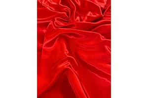 Novato Textiles Silky Satin Liquid Fabric Plain Luxury Craft Dressmaking Fabric 60'' Wide (RED, 1 Meter pre Cut)