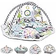 TFDER Baby Gym and Infant Play mat,Play Mat & Play Gym, Combination Baby Activity Gym for Sensory Exploration and Motor Skill Development from Baby to Toddler.(White Gray)