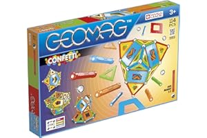 Geomag 357 Classic Confetti, 114 Pieces -Magnetic Building Game