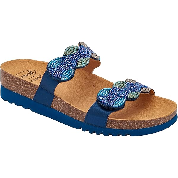 Sandali Donna Scholl Zafirah 4.0 - Comodi Ed Eleganti - Tela E Perline - Soletta Bioprint In Sughero - Made In Spain - Foto 4