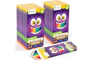 ‎D-FANTIX D-FantiX 24 Boxen mit Buntstiften im Bulk – 12 Buntstifte pro Box, insgesamt 288 vorgespitzte Buntstifte, zurück zu Schule Geschenke, Grundschule Klassenzimmer Kindergarten Schulbedarf für Kinder