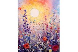 Tucocoo Lavenders Paint by Number for Adults Beginner, Flowers DIY Digital Oil Painting Kits on Canvas with Brushes and Acrylic Pigment, Beautiful Blossom Floral for Home Decor 16x20inch (Frameless)